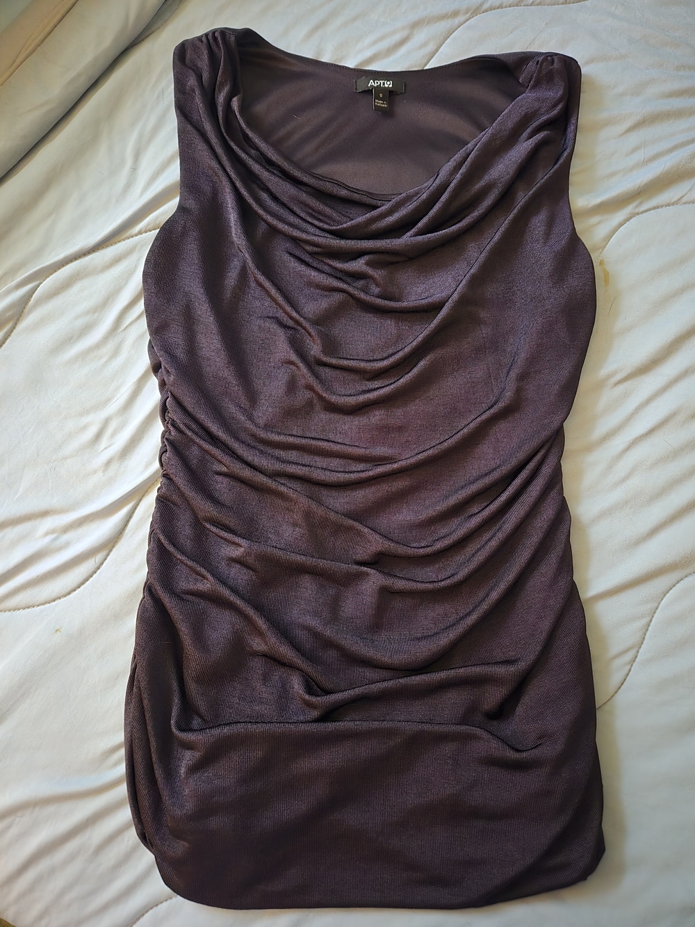 Apt. 9 Draped Sleeveless Top in Deep Plum